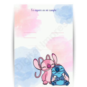 Invitación de Stitch diseño 1 en blanco